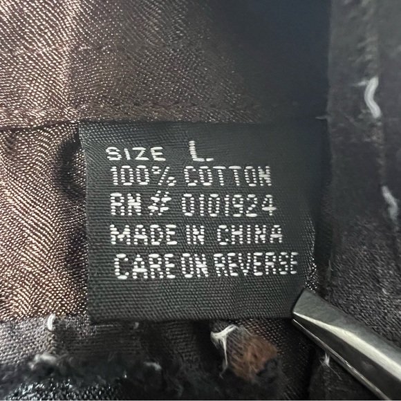 VINTAGE Fender Custom Shop Brown Men L Long Sleeve Cotton Shirt Cross Embroidery - Picture 4 of 11